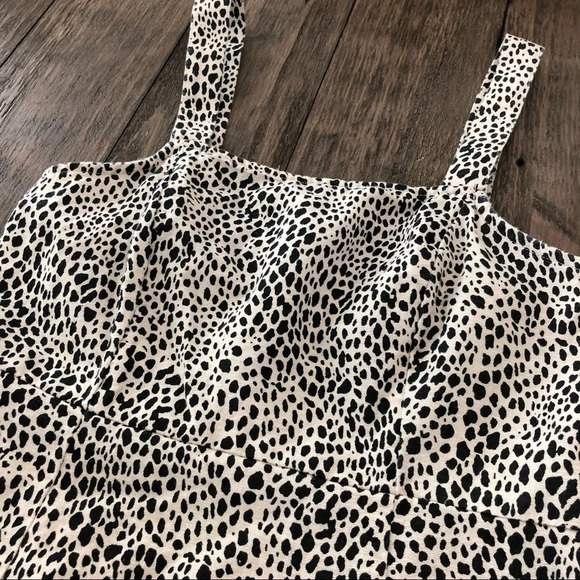 American Eagle Cheetah Tank Linen Blend Mini Dress - Picture 2 of 9